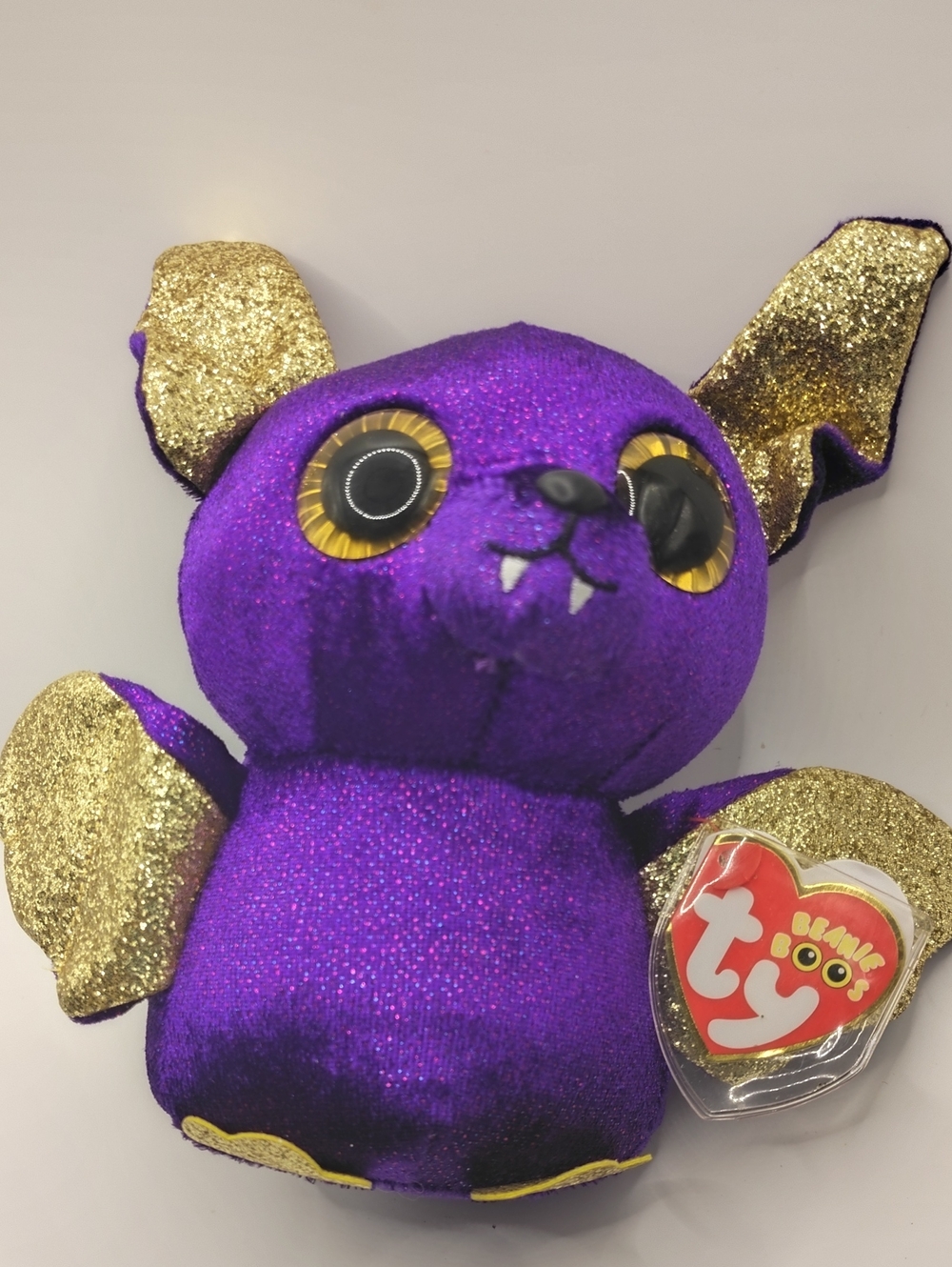 2018 Ty Beanie Boos Count Purple Bat Halloween Gold Glitter Wings 6" BUNDLE ME!